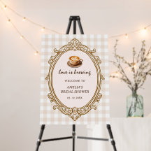 amor está fervendo xícara gingham chá de noiva 