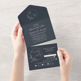 Amor eterno | Convite de casamento de fundo azul