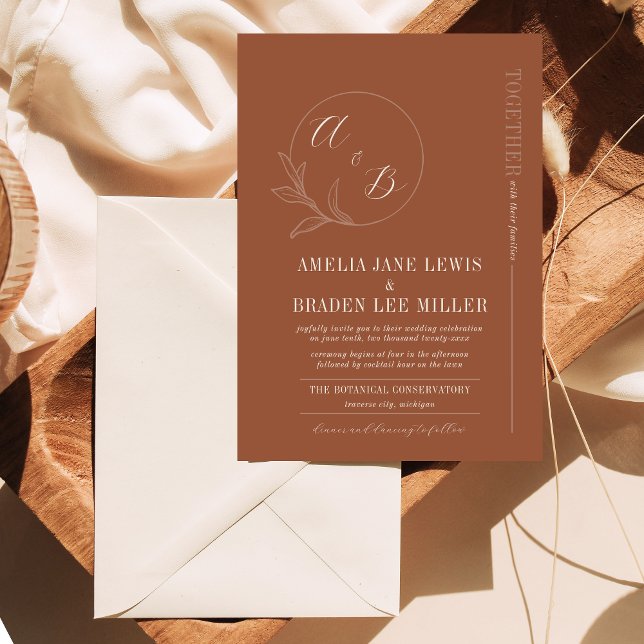 Amor eterno | Terracotta | Convite de casamento (Criador carregado)