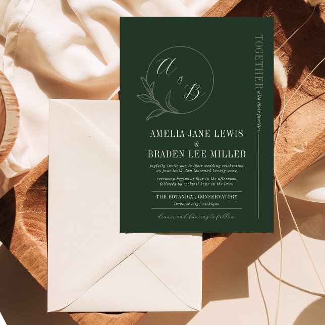 Amor eterno | Verde Profundo | Convite de casament (Criador carregado)