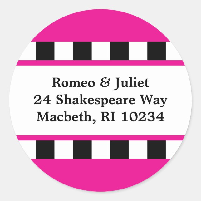 Amor! Etiqueta de Endereço - Rosa (Frente)