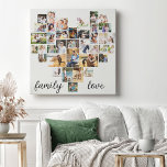 Amor Familiar Coração Formatado 36 Canvas de Colag<br><div class="desc">Crie a sua própria canvas personalizada com 36 das suas fotografias favoritas e o(s) seu(s) nome(s) de família. O modelo de foto é configurado para criar uma colagem de fotos na forma de um coração amoroso, exibindo suas fotos em uma mistura de retratos, paisagens e formatos quadrados de instragrama. A...</div>