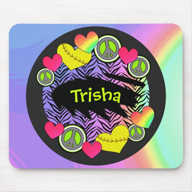 Amor Fastpitch Mousepad da paz (Frente)