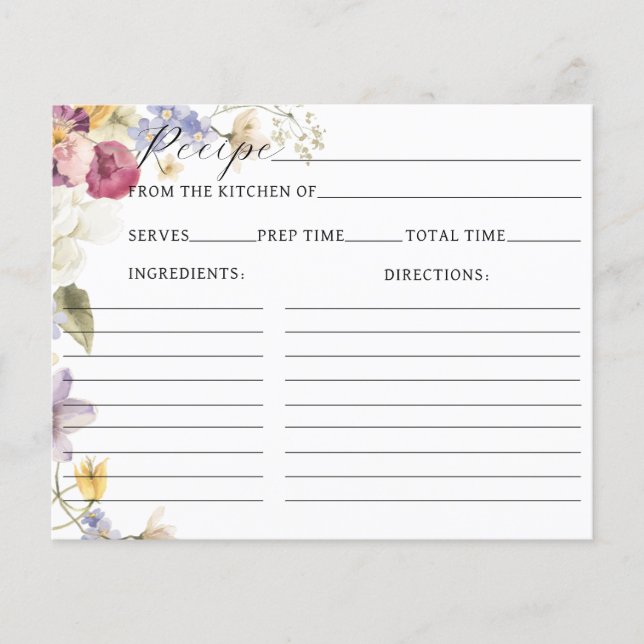 Amor Flor Selvagem Chá de panela Russo Receita (Frente)