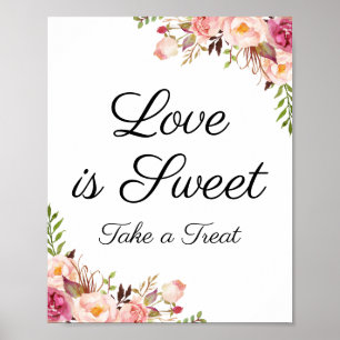 Amor Floral Rosa Russo é Poster de Sinal Doce