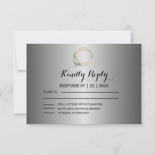 Amor florescente: Cartão RSVP (Frente)