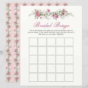 Amor Fusca-rosa Flores-rosa Bridal Bingo Game