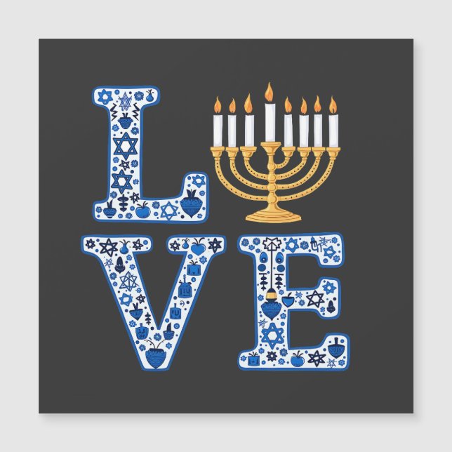 Amor Hanukkah Feriado Judaico Menorá (Frente)