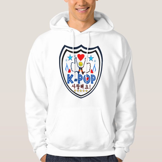 ╚»♪♥Amor KPOP Suéter Básico com Capuz♥♫ (Frente)