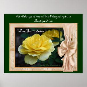 Amor Mãe Rosa Amarela Impressão de Poster Personal
