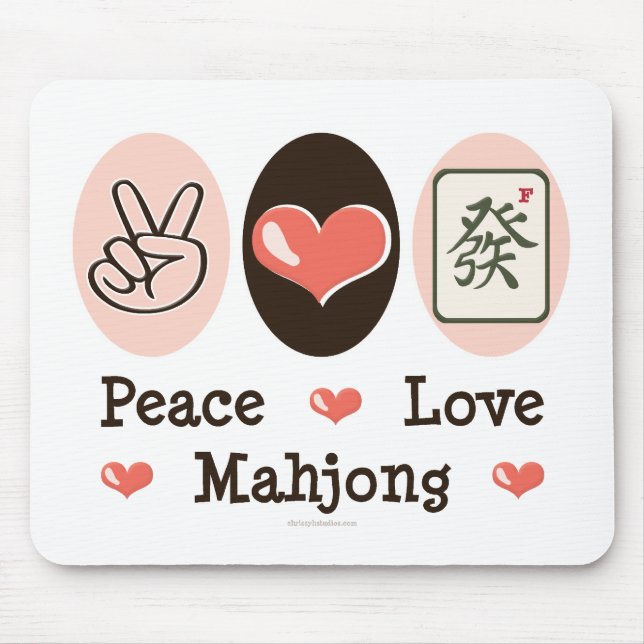 Amor Mahjong Mousepad da paz (Frente)