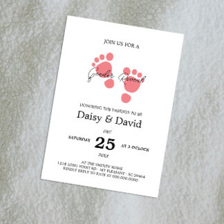 Amor Menina Feet Gênero Revelar Convite