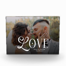 Amor Moderno Casal de Foto Monograma Personalizado