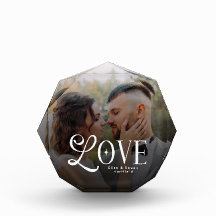 Amor Moderno Casal de Foto Monograma Personalizado