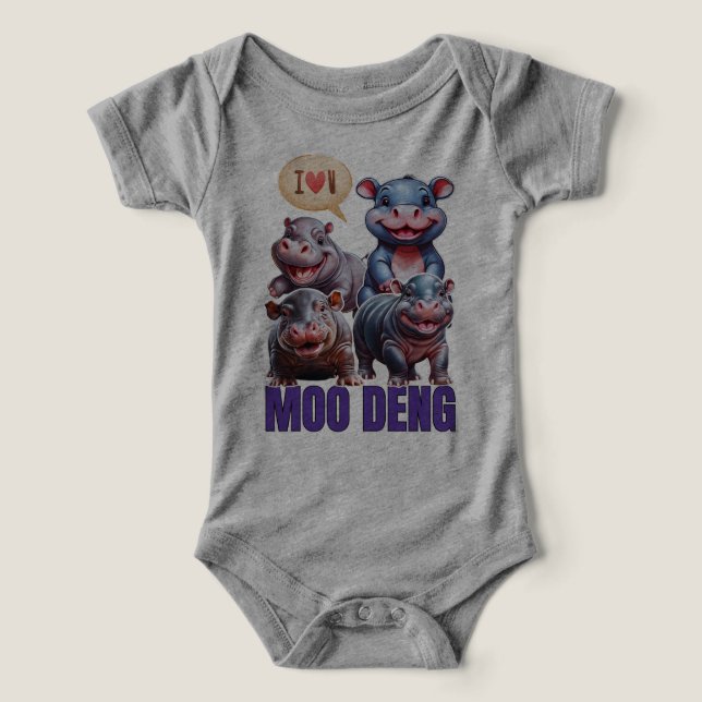 Amor moo Deng Tailandês engraçado bebê famoso hipp (Design frontal)