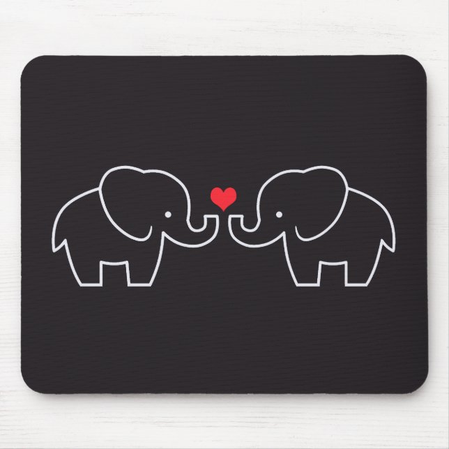 Amor Mousepad do elefante (Frente)