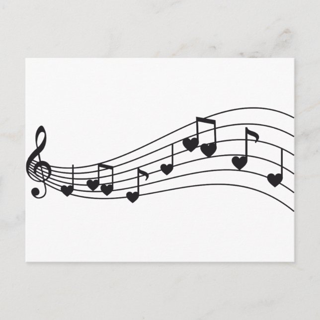 amor música, notas musicais vermelhas com design d (Frente)