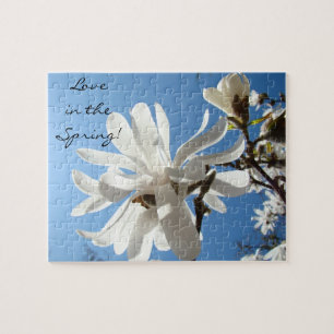 Amor na Primavera! quebra-cabeça Blue Sky Magnolia