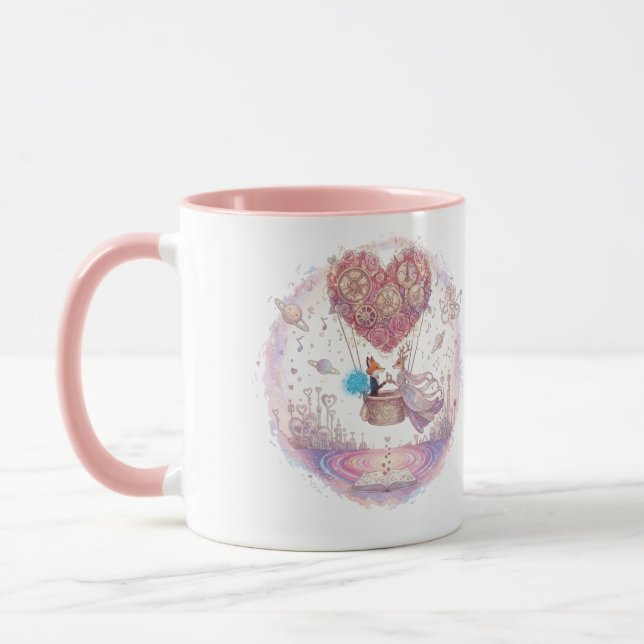 "Amor no Ar" Caneca Raposa Coração Balão de Ar Que (Esquerda)
