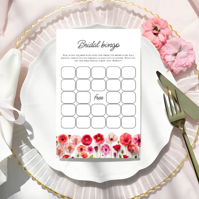 Amor no Bloom Floral Chá de panela Bingo Game (Criador carregado)