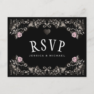 Amor no Cemitério MENU RSVP Casamento de Halloween