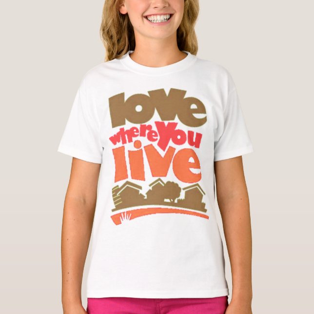 Amor onde você vive camiseta (Frente)