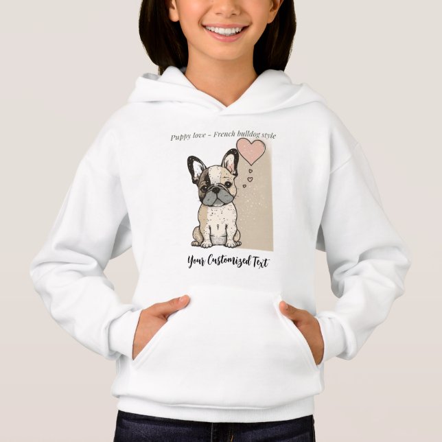Amor pãozinho - Camisa-T, estilo de cão-touro fran (Frente)