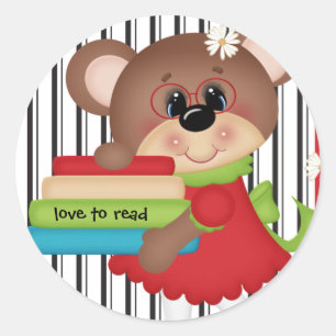 Amor para ler a etiqueta bonito do urso