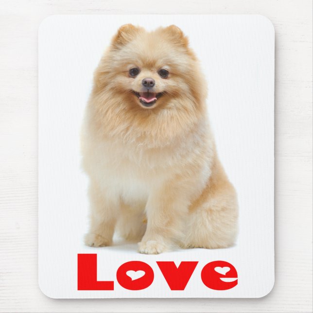Amor Pom Pom Puppy Dog Mousepad (Frente)