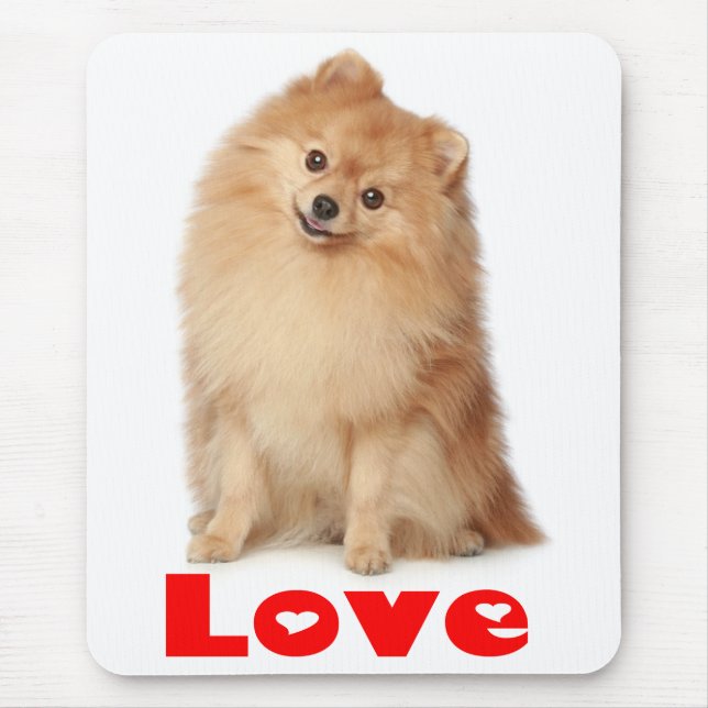 Amor Pom Pom Puppy Dog Mousepad (Frente)