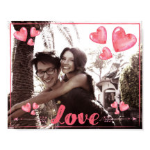 Amor Poster com Corações Adicione Sua Foto Matte 1