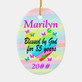 AMOR PREENCHIU O 85º ANIVERSÁRIO ORNAMENTO PERSONA