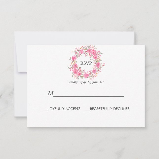 Amor Rosa | RSVP de Casamento de Rosas (Frente)