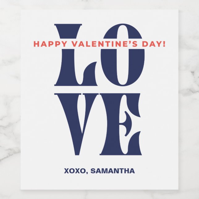 AMOR Rótulos de Vinho Personalizados (Rótulo Único)