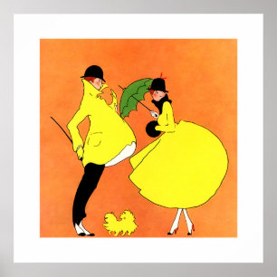 Amor secreto. Poster da arte do art deco