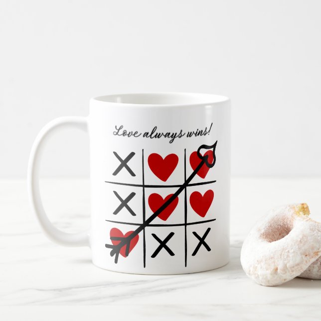 Amor sempre ganha caneca de café (Com Donut)