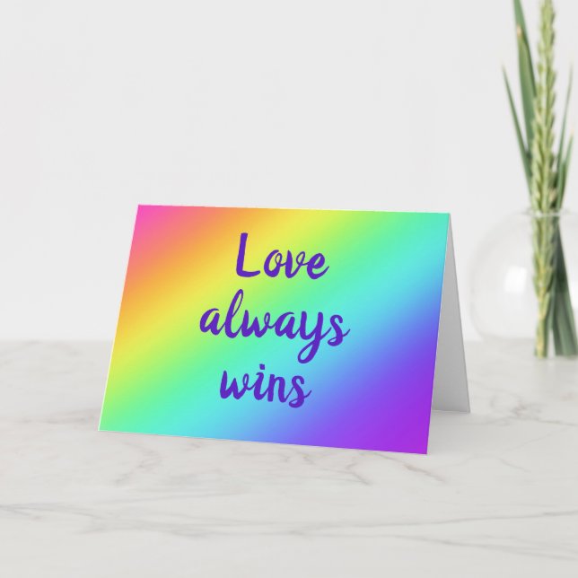 Amor sempre ganha cartão de saudação dobrado (Frente)