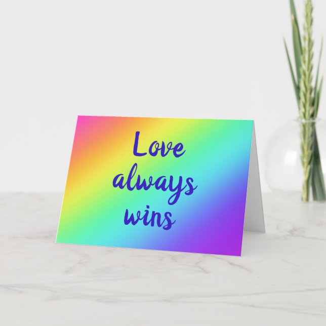 Amor sempre ganha cartão de saudação dobrado (Frente)