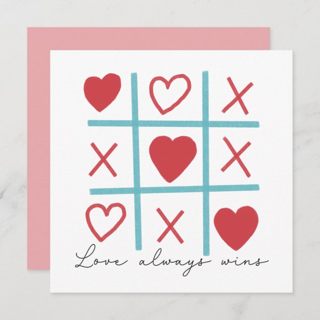 Amor Sempre ganha Tic Tac Toe (Frente/Verso)