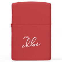 Amor "Seu Nome" Tipografia Vermelha Zippo Lighter