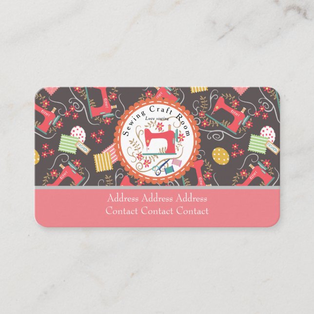 Amor Sewing Brown Cartão de visita (Frente)