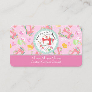 Amor Sewing Cuja Cartão de visita rosa é rosa