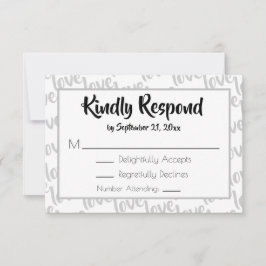 Amor Tipografia Moderna de Letra RSVP