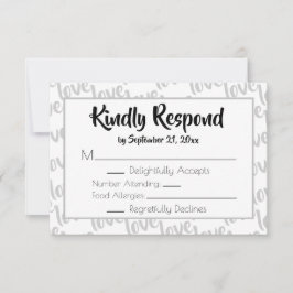 Amor Tipografia Moderna de Letra RSVP