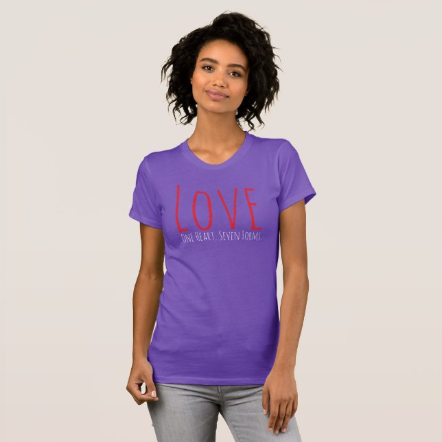 Amor - Uma Camiseta de Coração. Sete Formas (Frente Completa)