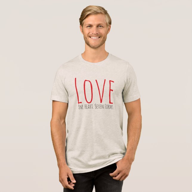 Amor - Uma Camiseta T-Shirt de Sete Formas (Frente Completa)