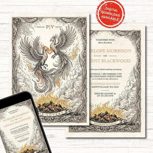 Amor Vintage | Convite de Casamento Tarot (Criador carregado)