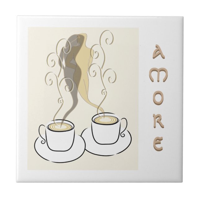 amore copos de café azulejo (Frente)