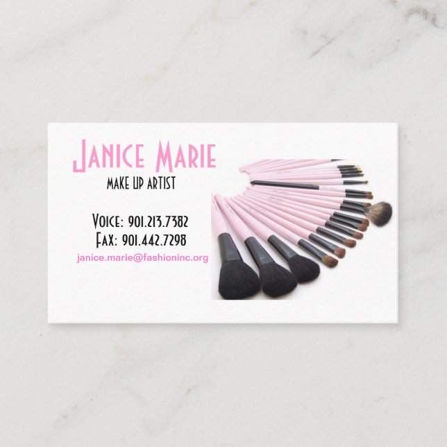 Amostra II do cartão de visita do artista de (Frente)