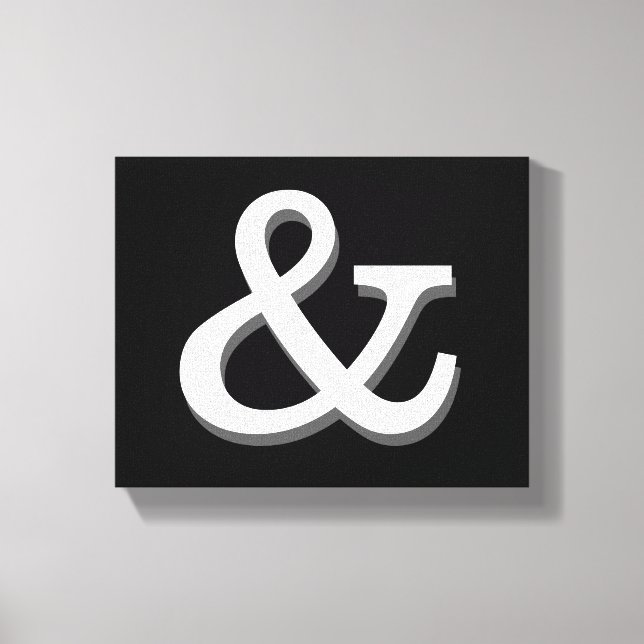 ampersand canvas wall art black and white (Frente)